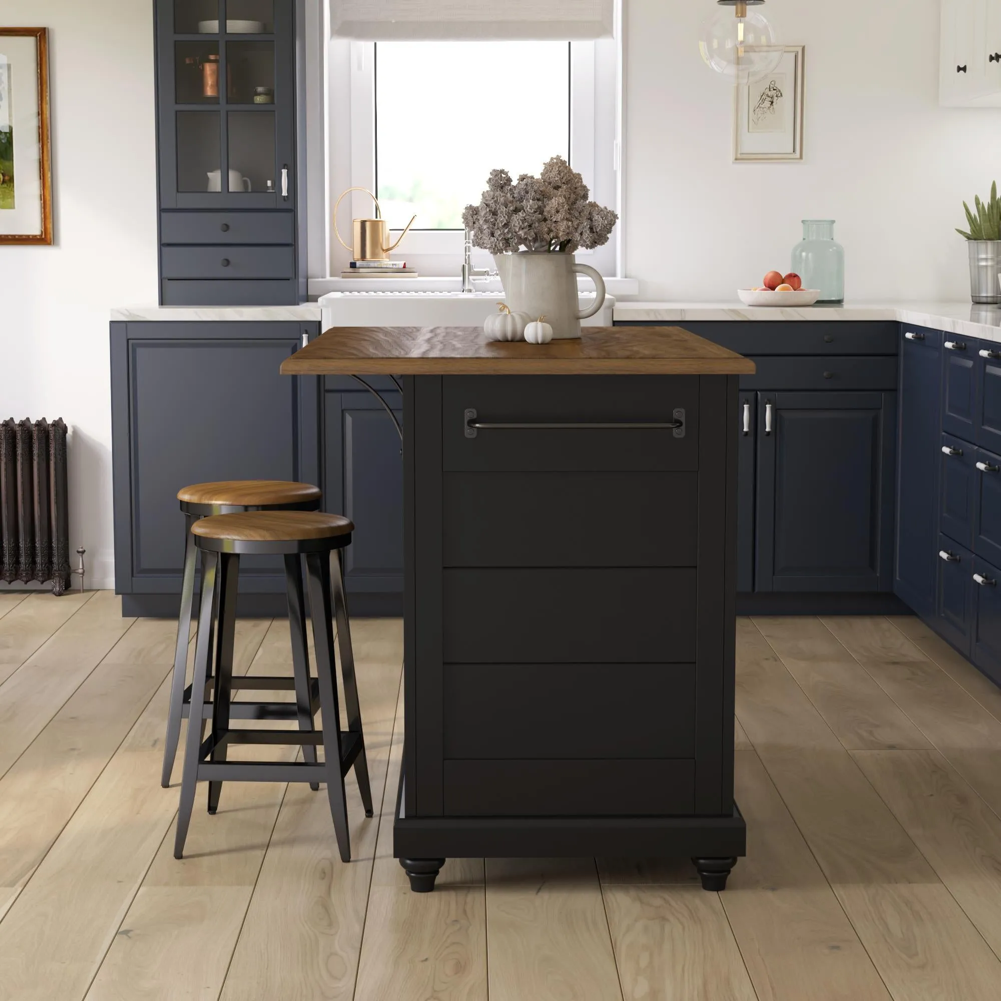 Kelsey Kitchen Island with 2 Stools