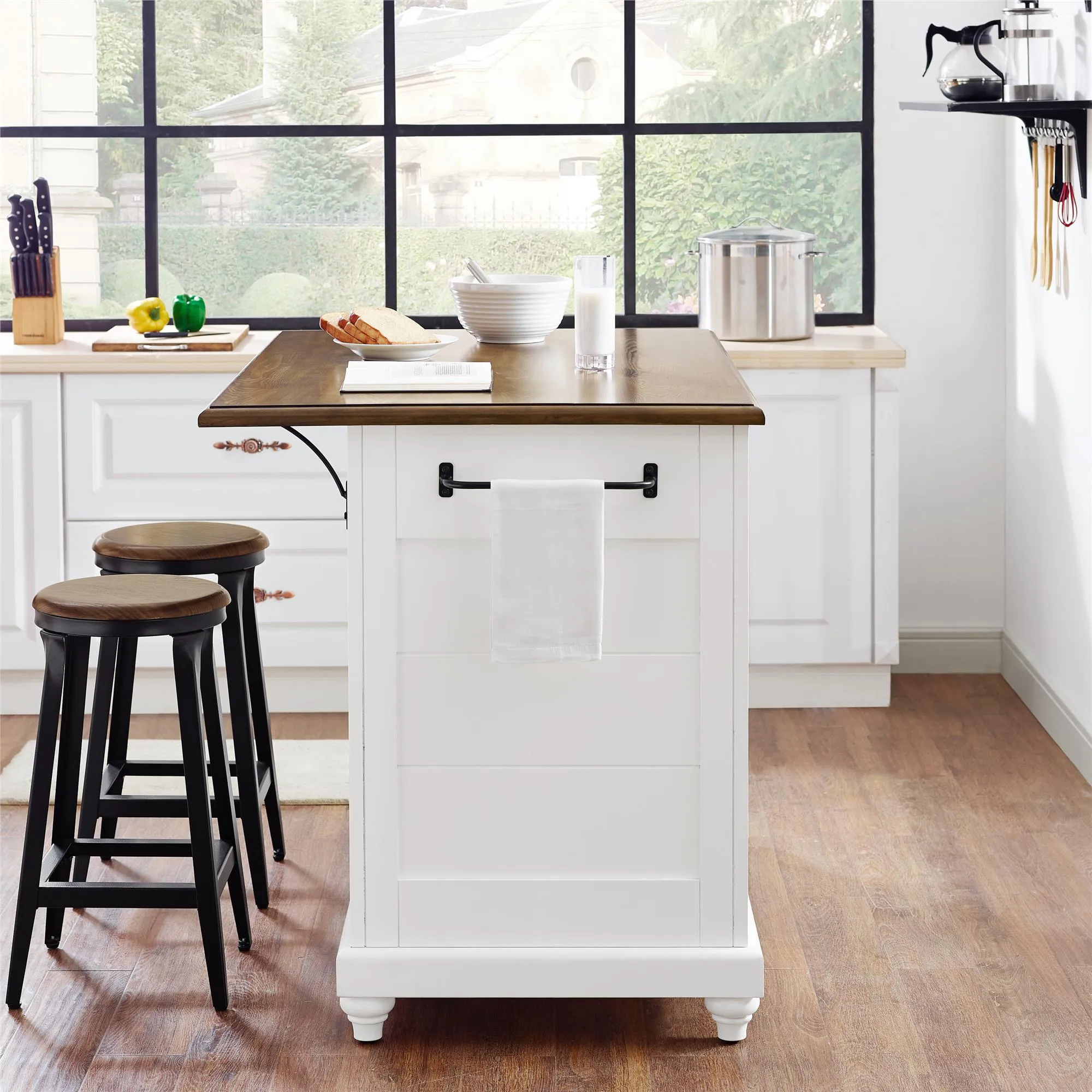 Kelsey Kitchen Island with 2 Stools