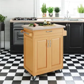 Kitchen Island Cart with Drawer & Storage Shelves