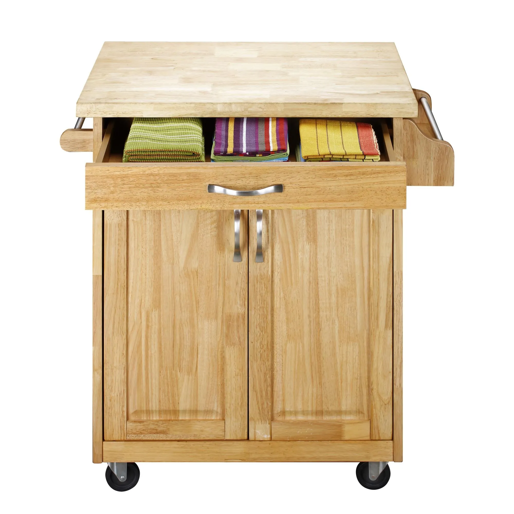 Kitchen Island Cart with Drawer & Storage Shelves