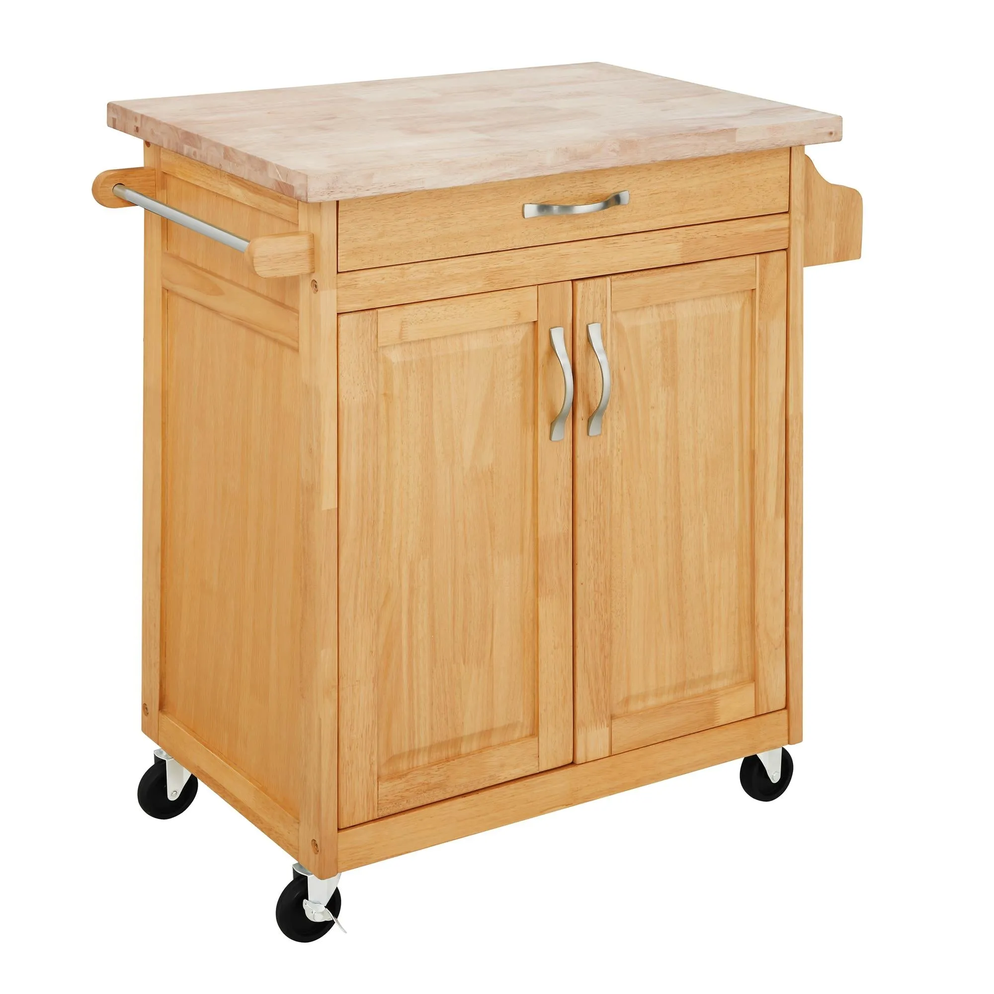 Kitchen Island Cart with Drawer & Storage Shelves