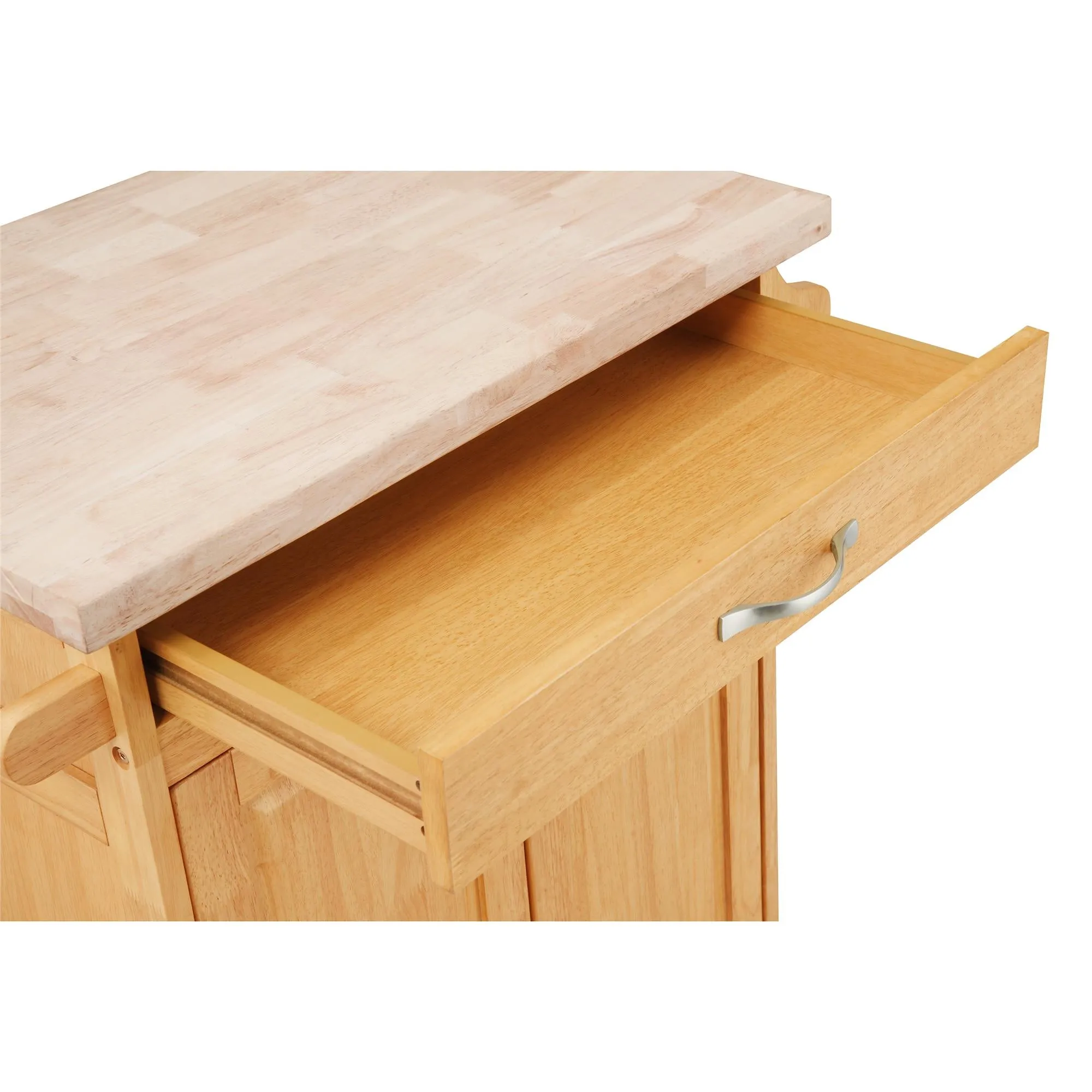 Kitchen Island Cart with Drawer & Storage Shelves