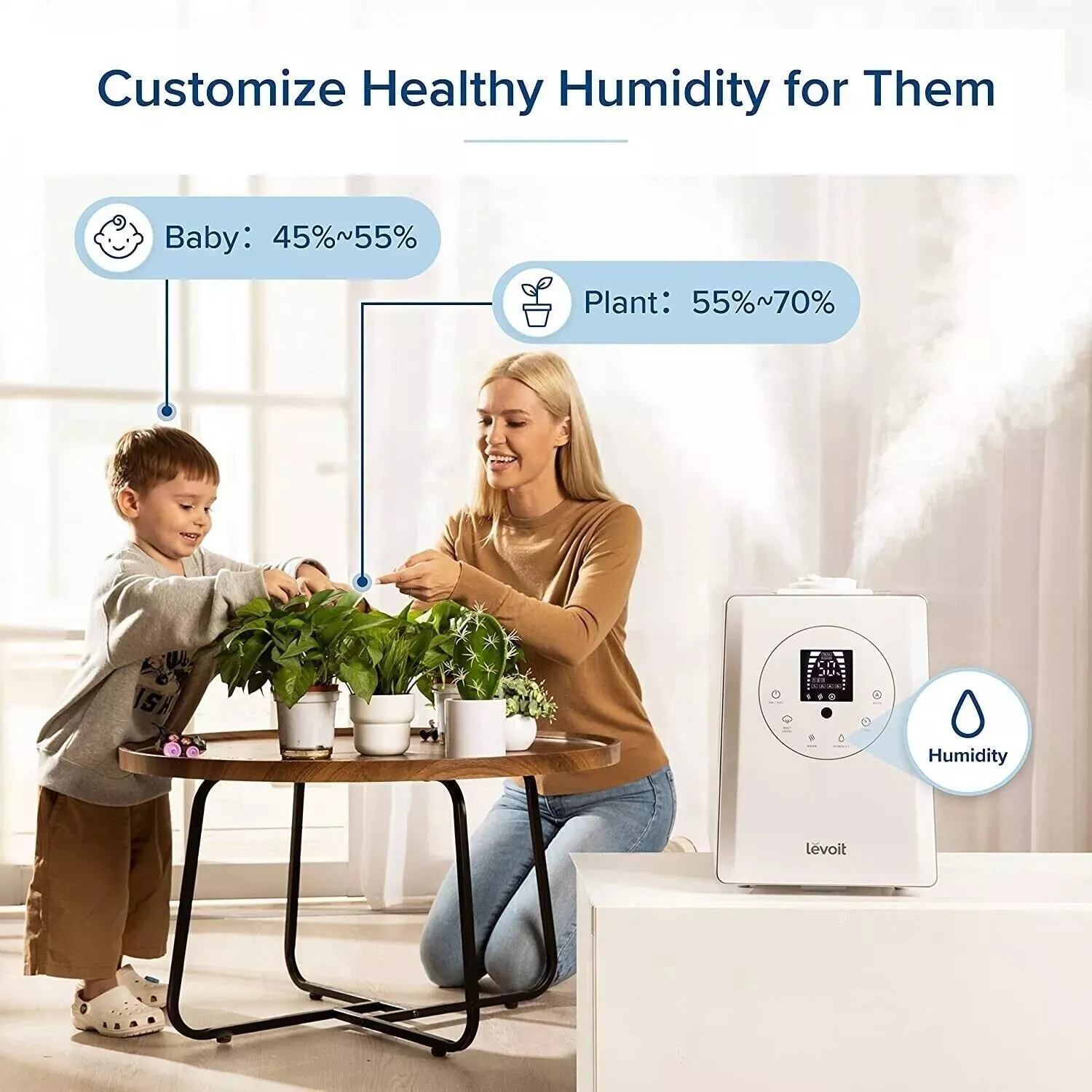 LEVOIT LV600HH Humidifiers for Bedroom Large Room Home 6L (White)