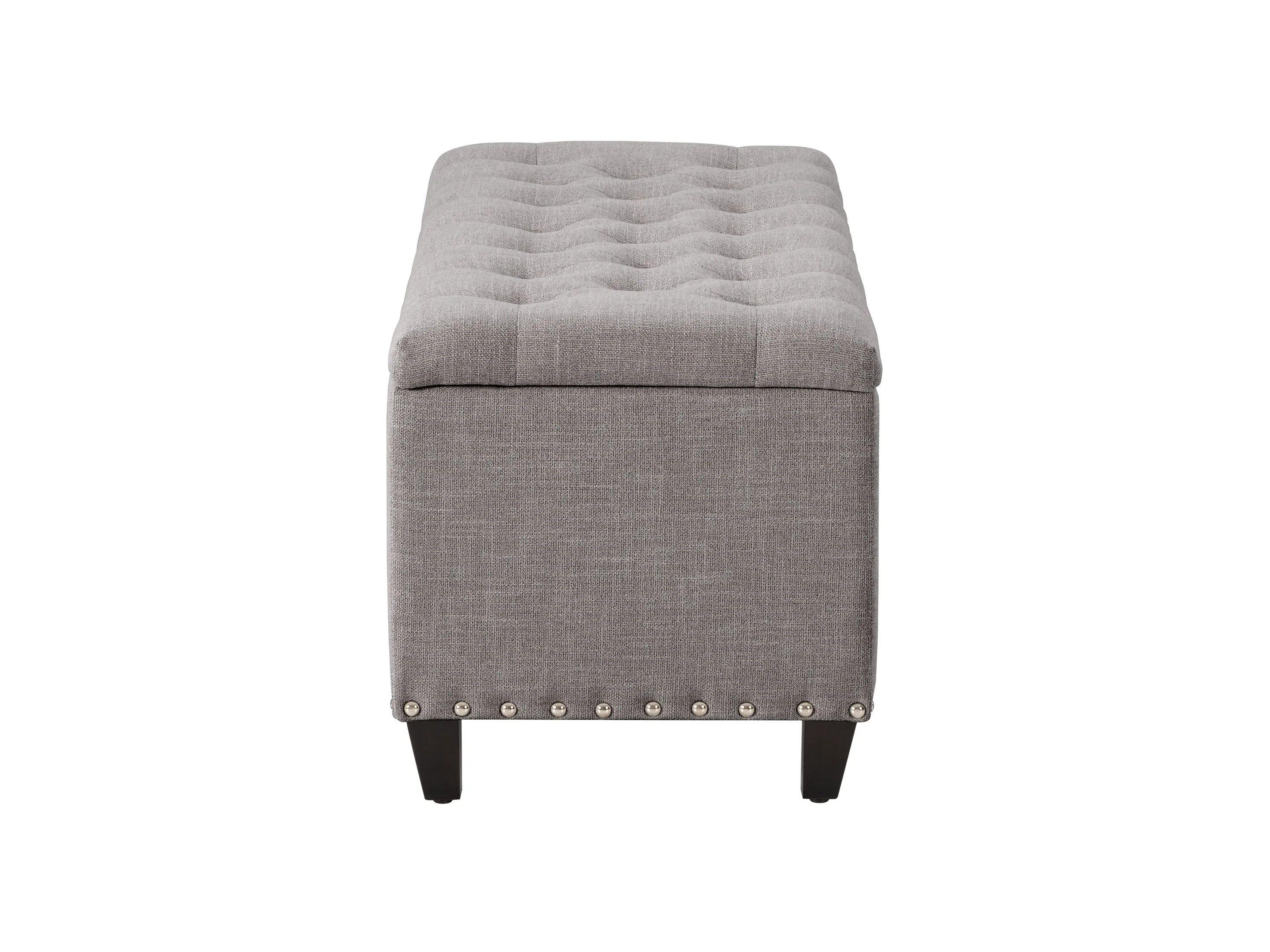 Light Grey Tufted Storage Ottoman