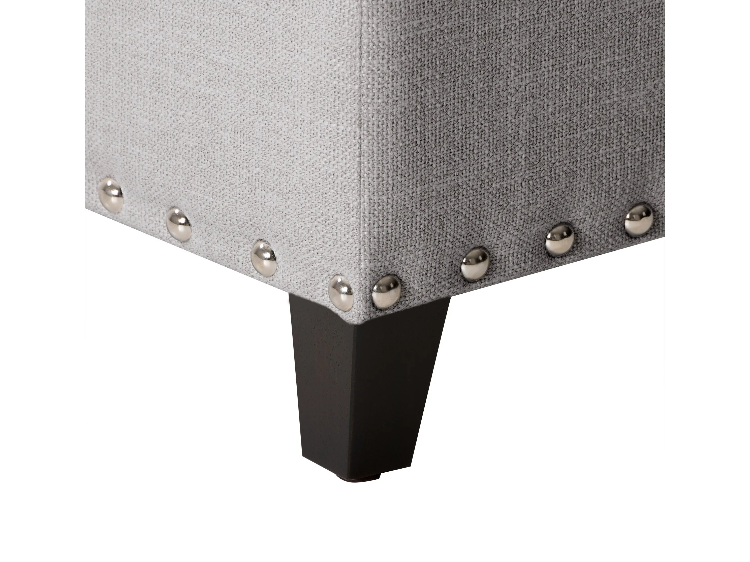 Light Grey Tufted Storage Ottoman