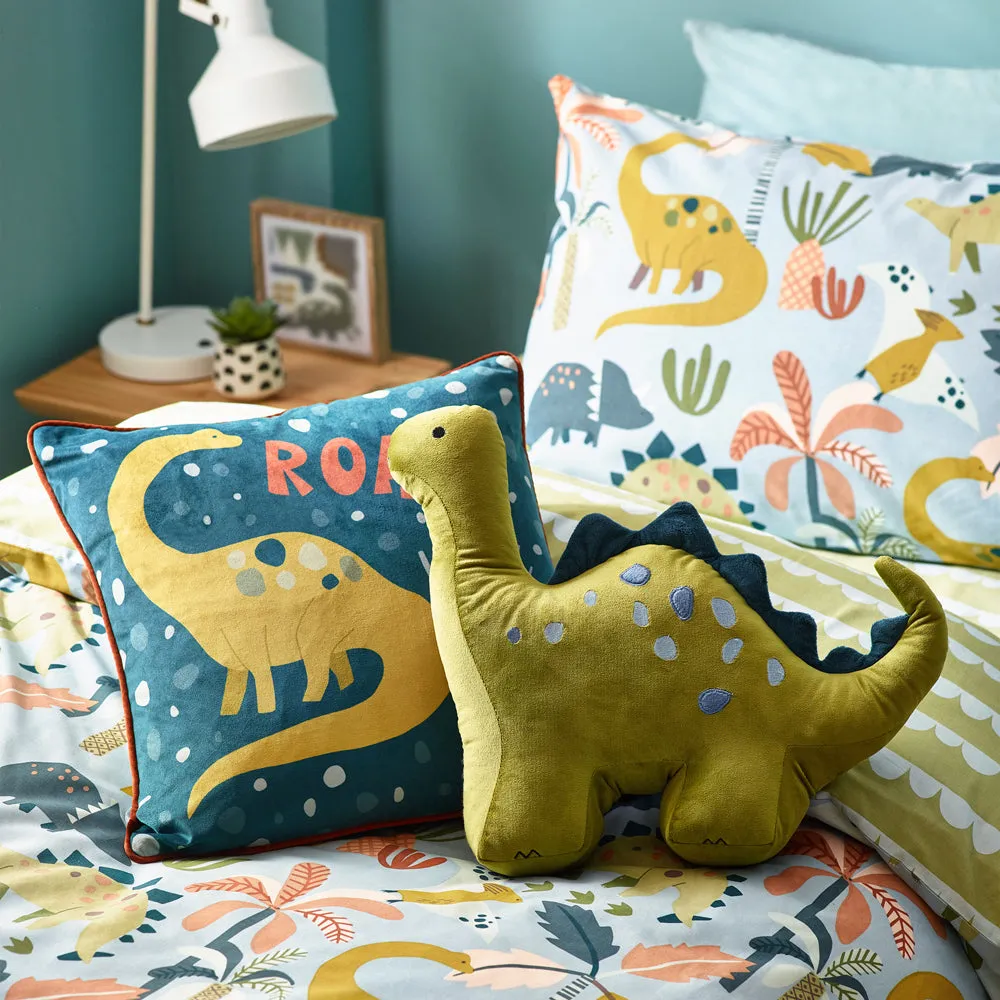 Little Dinos Scandi Duvet Cover Set Blue/Green