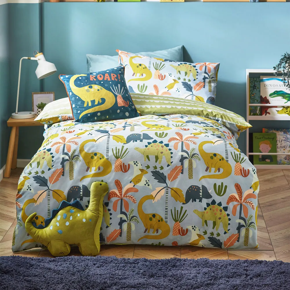 Little Dinos Scandi Duvet Cover Set Blue/Green