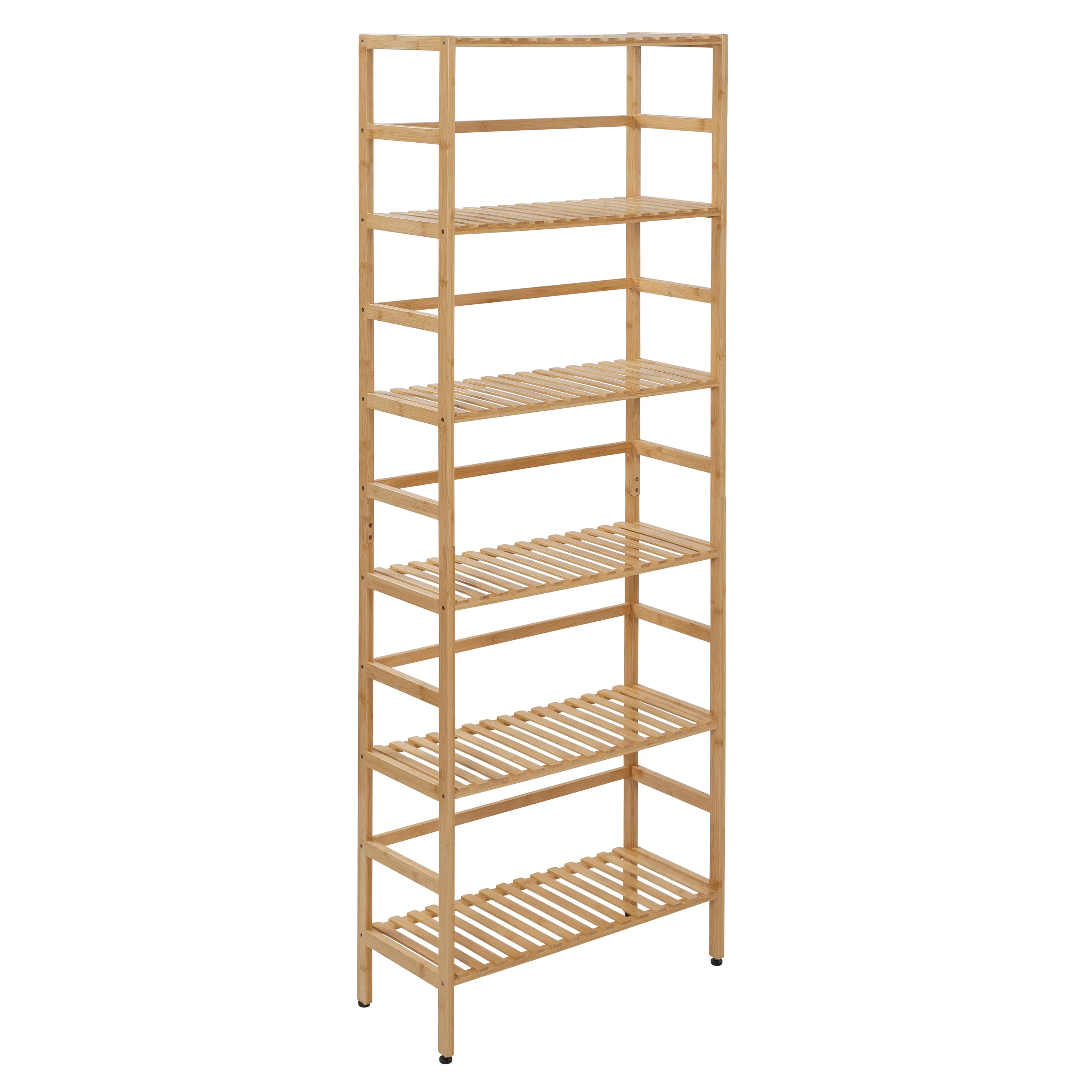 Natural 6-Tier Bamboo Bookshelf