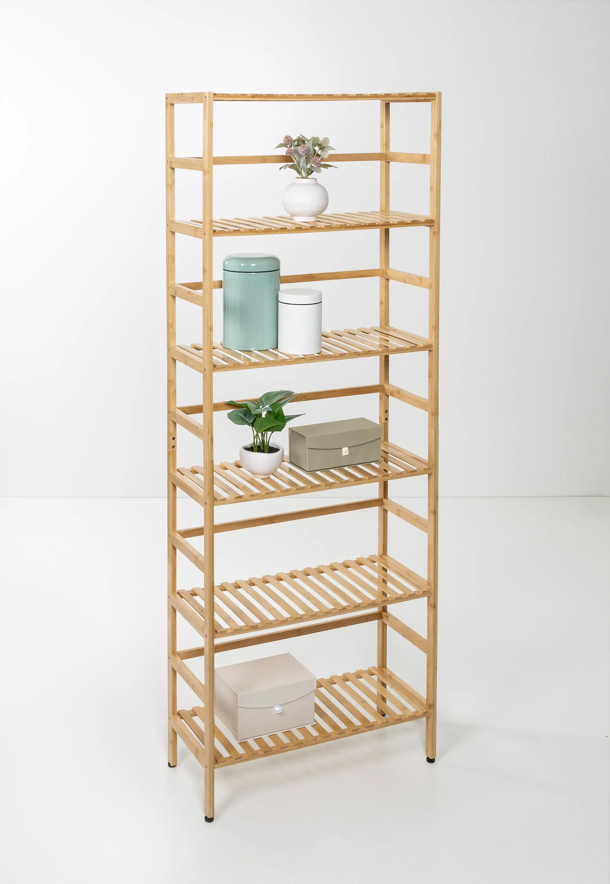 Natural 6-Tier Bamboo Bookshelf