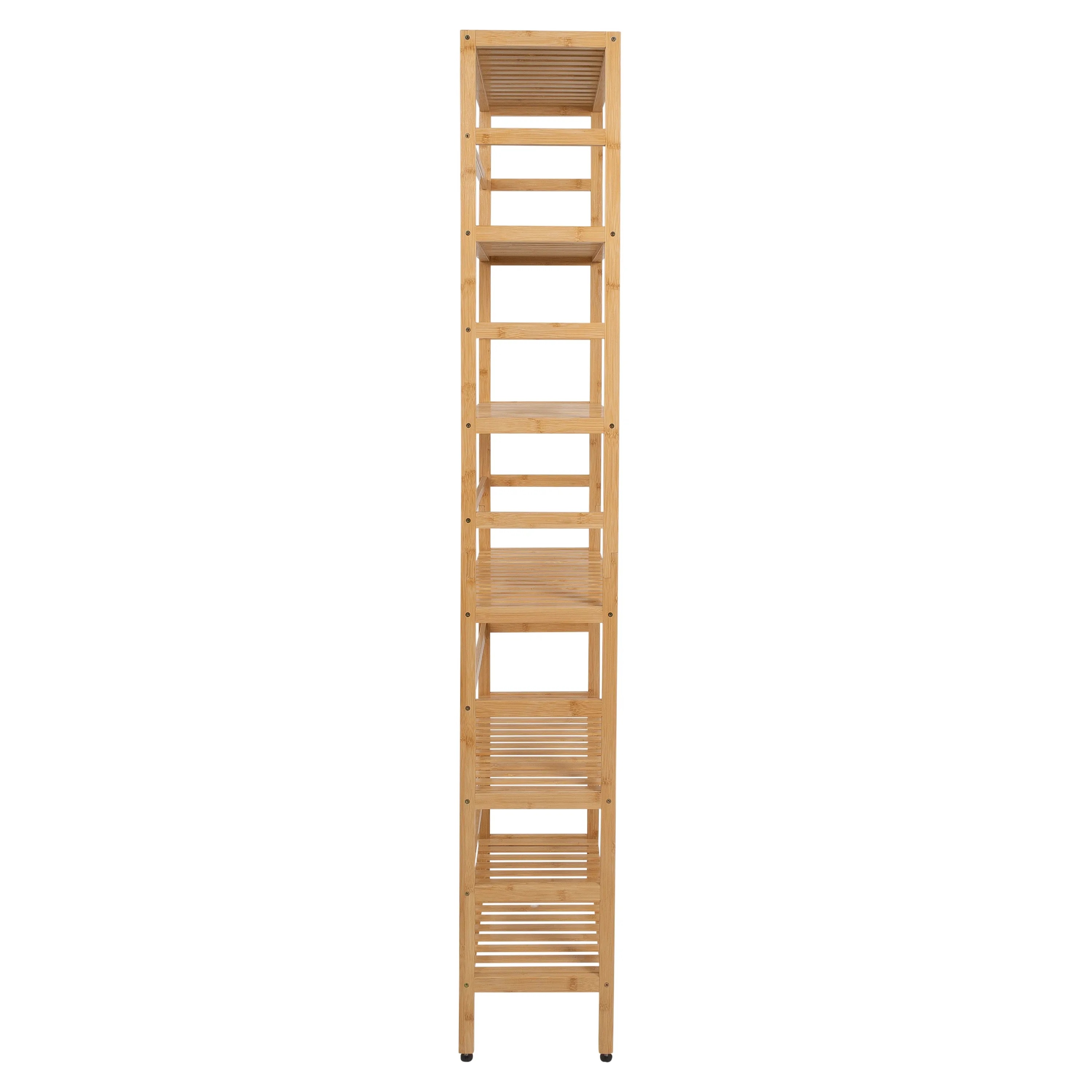 Natural 6-Tier Bamboo Bookshelf