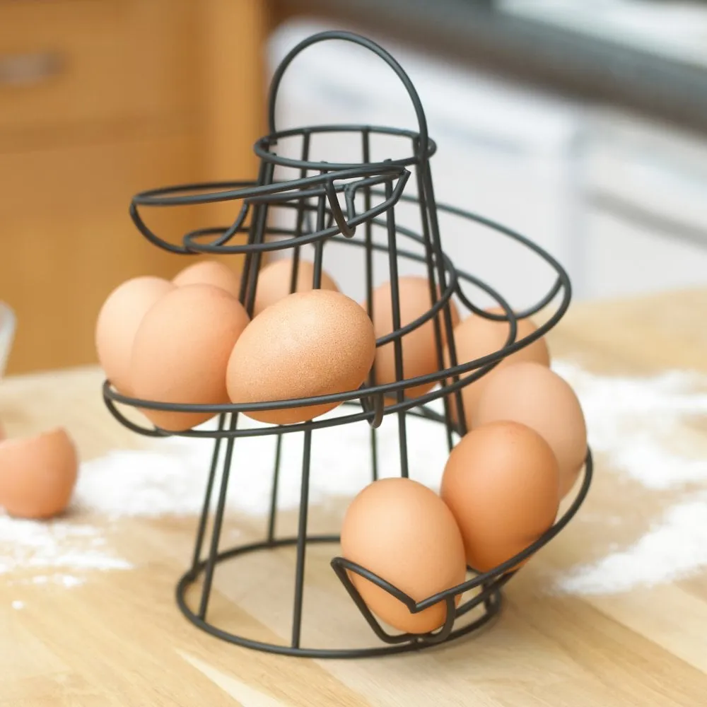 Neo Black Kitchen Spiral Egg Holder