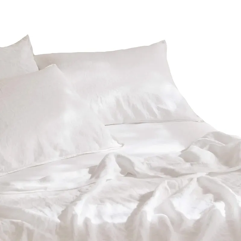 Organic Linen Sheet Set White