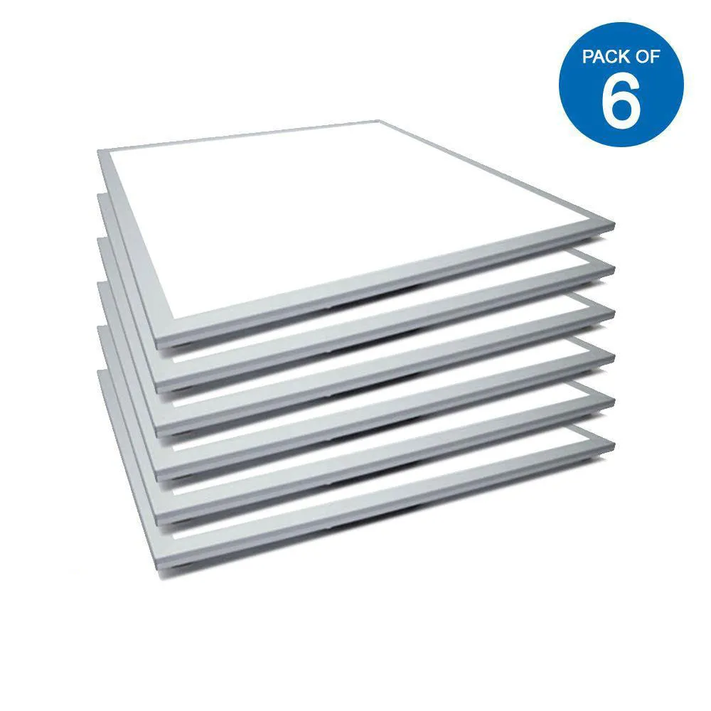 Pack of 6 units, 40W LED Ceiling Slim Edgelit Panel 6000K, 595x595 MM