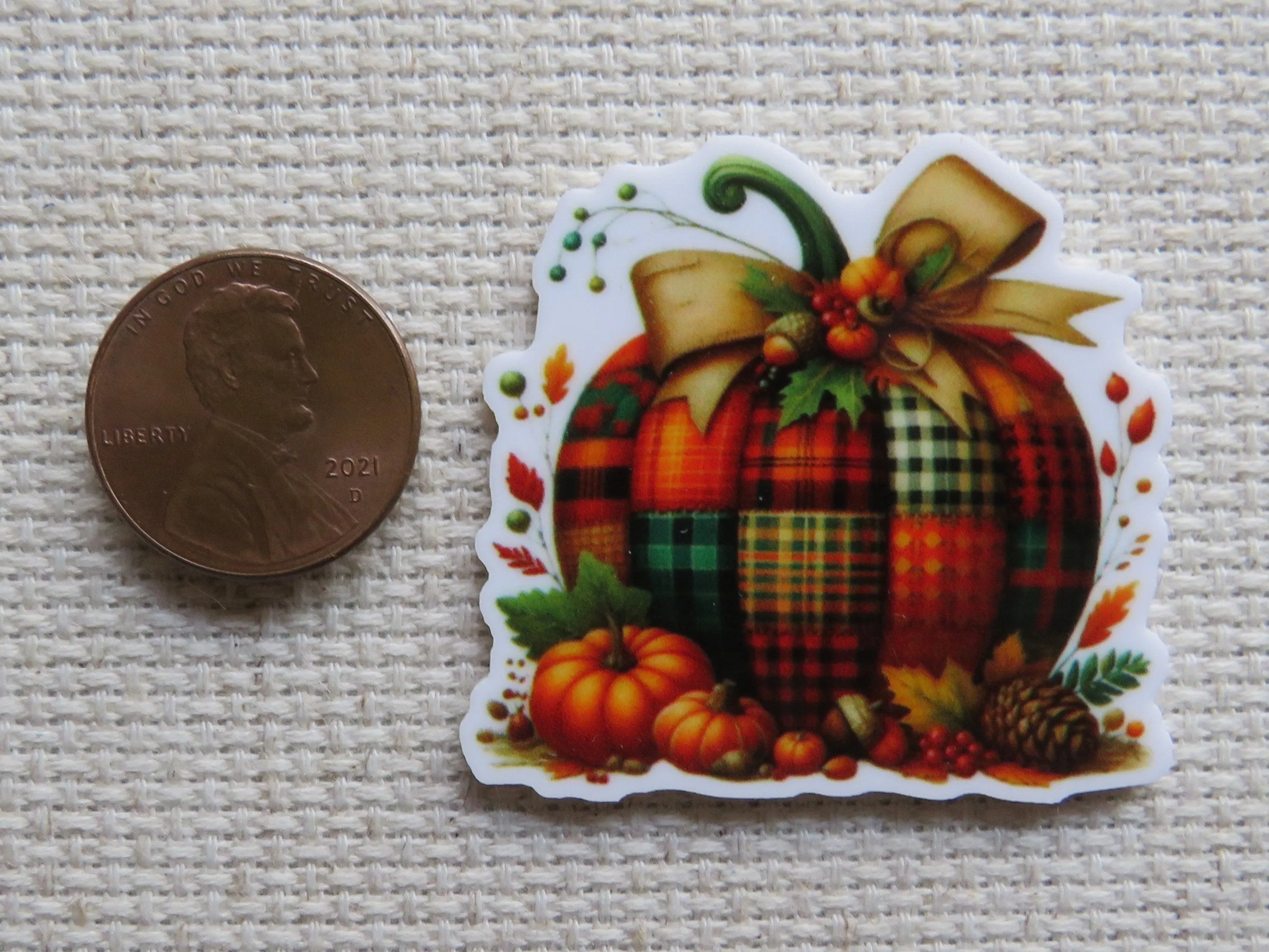 Patchwork Pumpkin Needle Minder, Cover Minder, Magnet