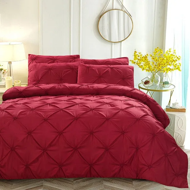 Pinch Pleat Soft Duvet Cover Set