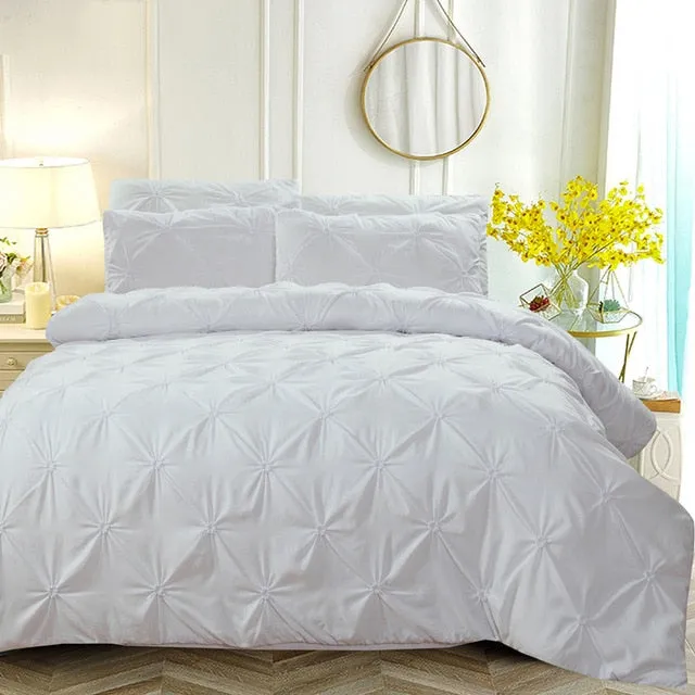 Pinch Pleat Soft Duvet Cover Set