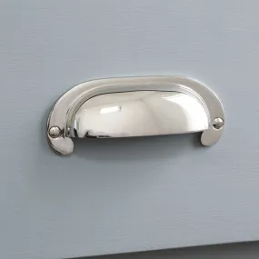 Polished Nickel Large Curved Hooded Drawer Handle