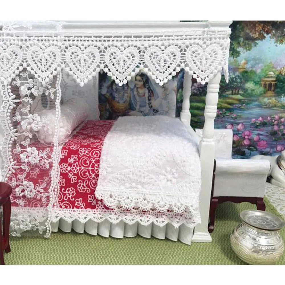 Queen-White Krishna Prema Canopy Bed