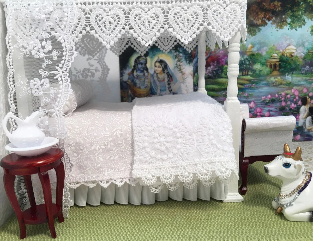 Queen-White Krishna Prema Canopy Bed