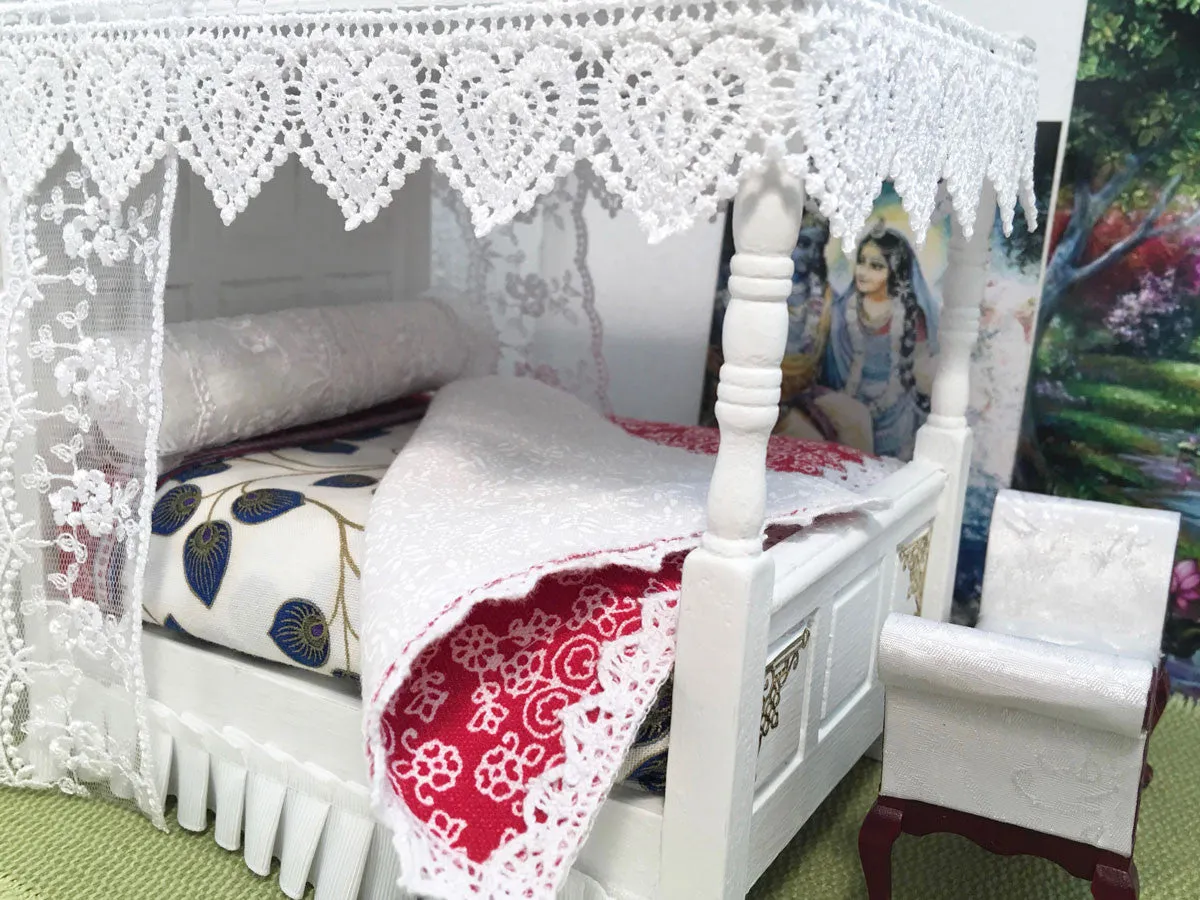 Queen-White Krishna Prema Canopy Bed