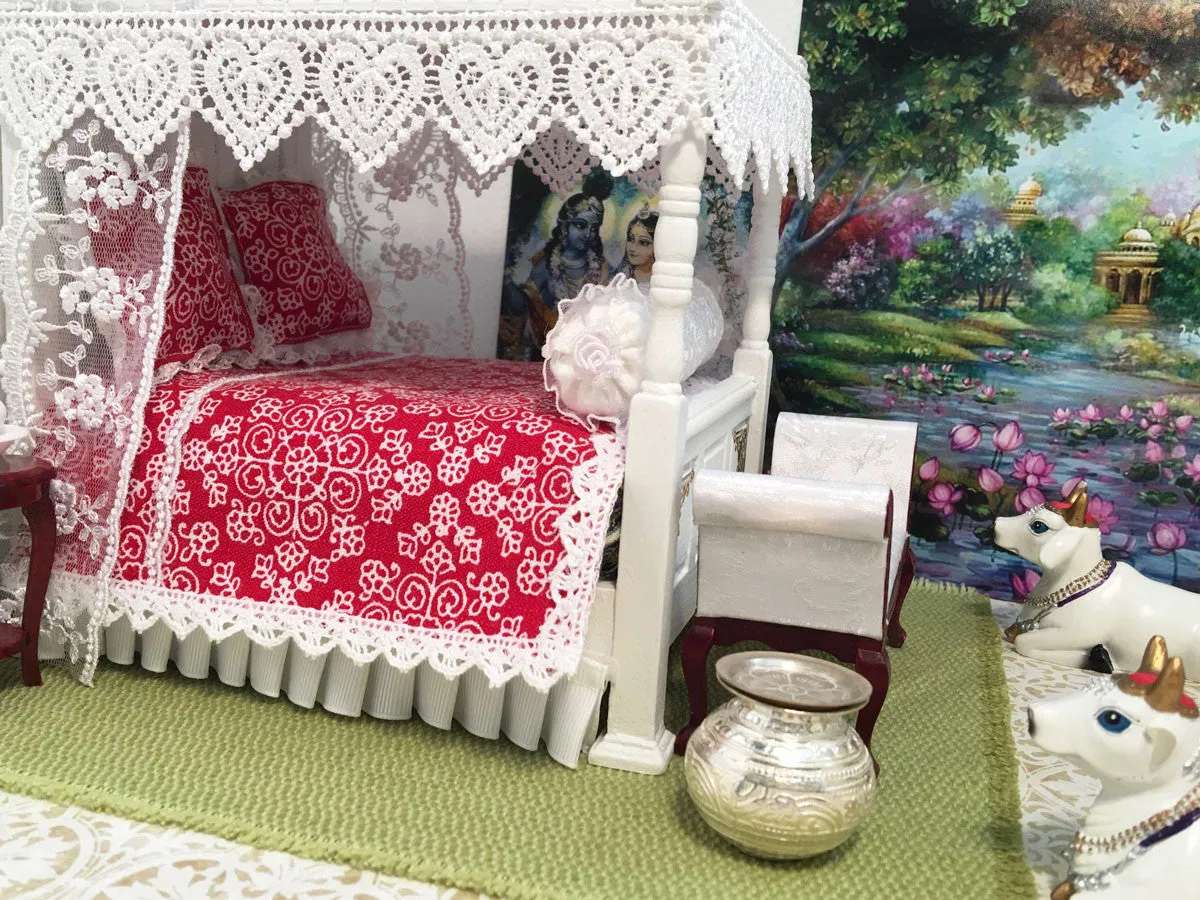 Queen-White Krishna Prema Canopy Bed