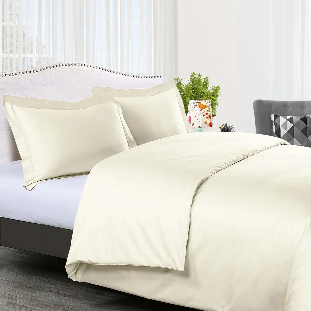 Royal Tradition 300 Thread count 100% Cotton Solid Duvet Cover