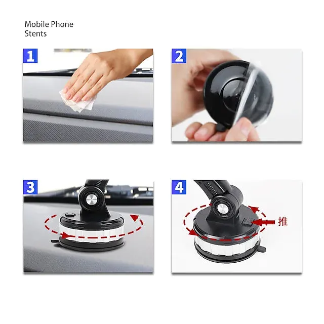 Solid & Durable Car Phone Holder Mount for Dashboard Windshield Long Arm Strong Suction Cell Phone Car Mount