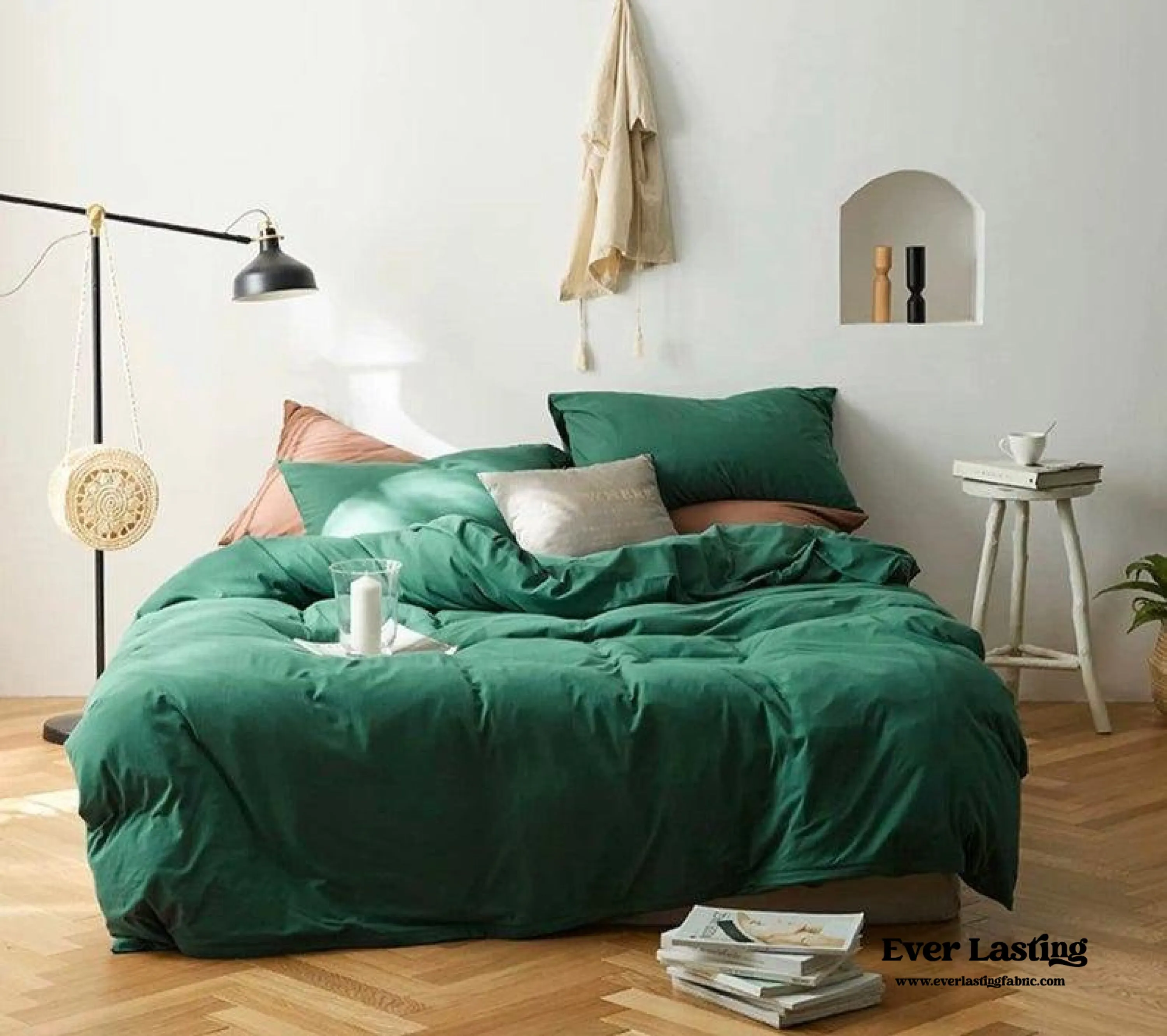 Solid Bedding Set / Forest Green