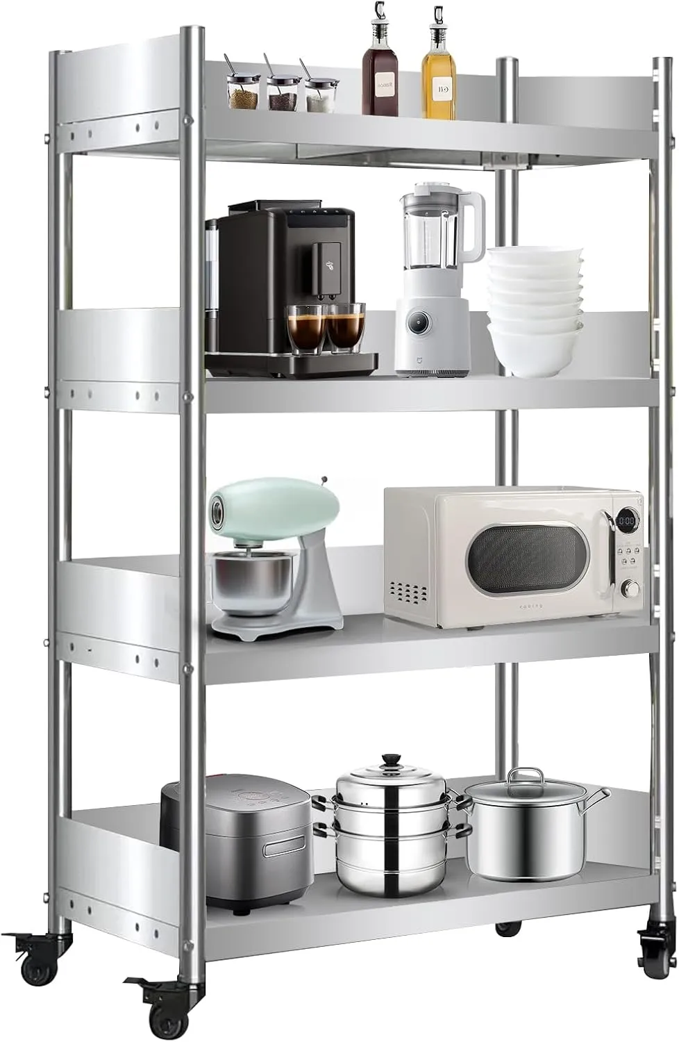 Stainless Steel Shelves, Durable Storage Shelf, Heavy Duty Kitchen Rack