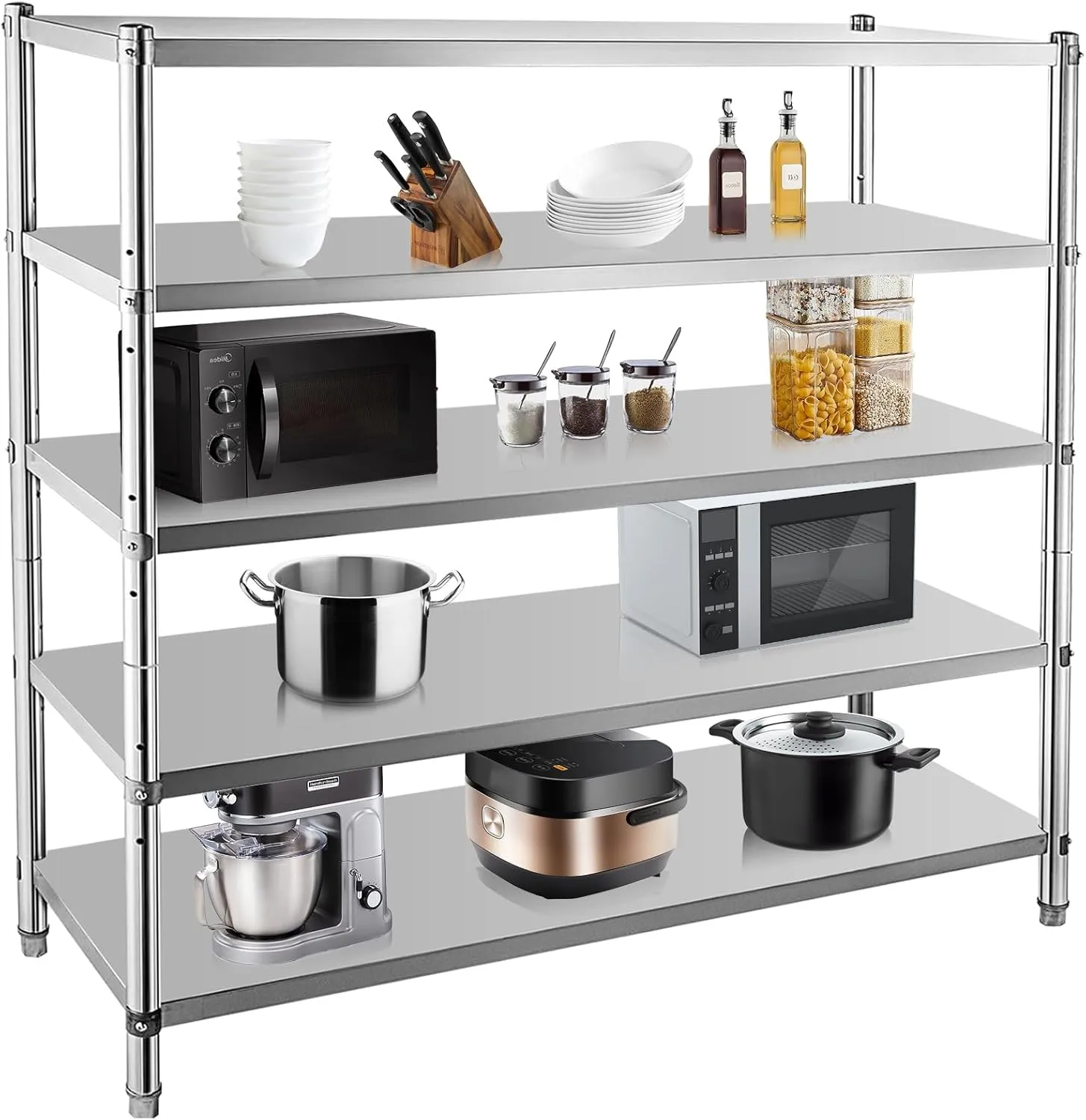 Stainless Steel Shelves, Durable Storage Shelf, Heavy Duty Kitchen Rack