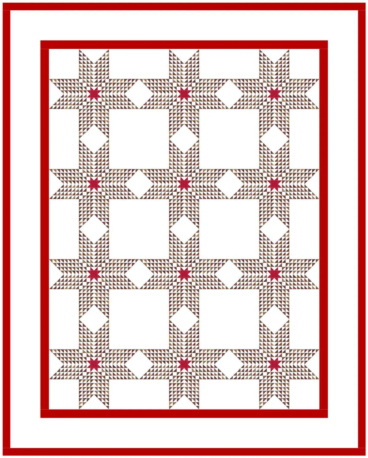 Strawberry Stars Quilt Pattern