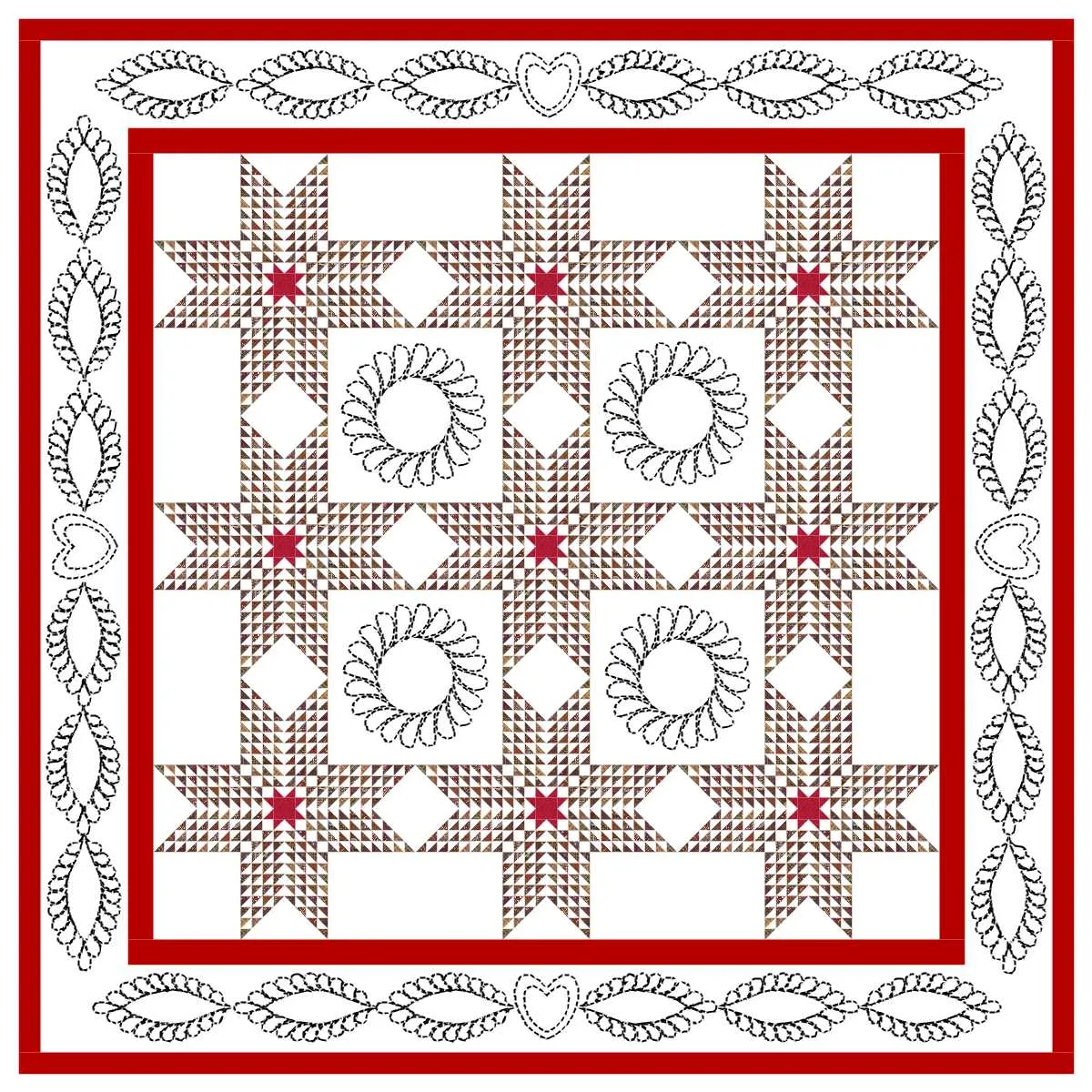 Strawberry Stars Quilt Pattern