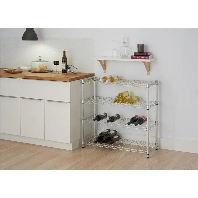 Trinity EcoStorage® 4-Tier 36x14x34.5 Wine Rack NSF Chrome