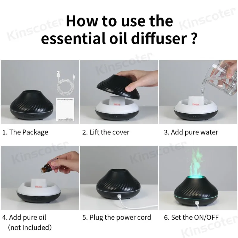 USB Volcanic Aroma Diffuser Essential Oil Lamp Humidifier