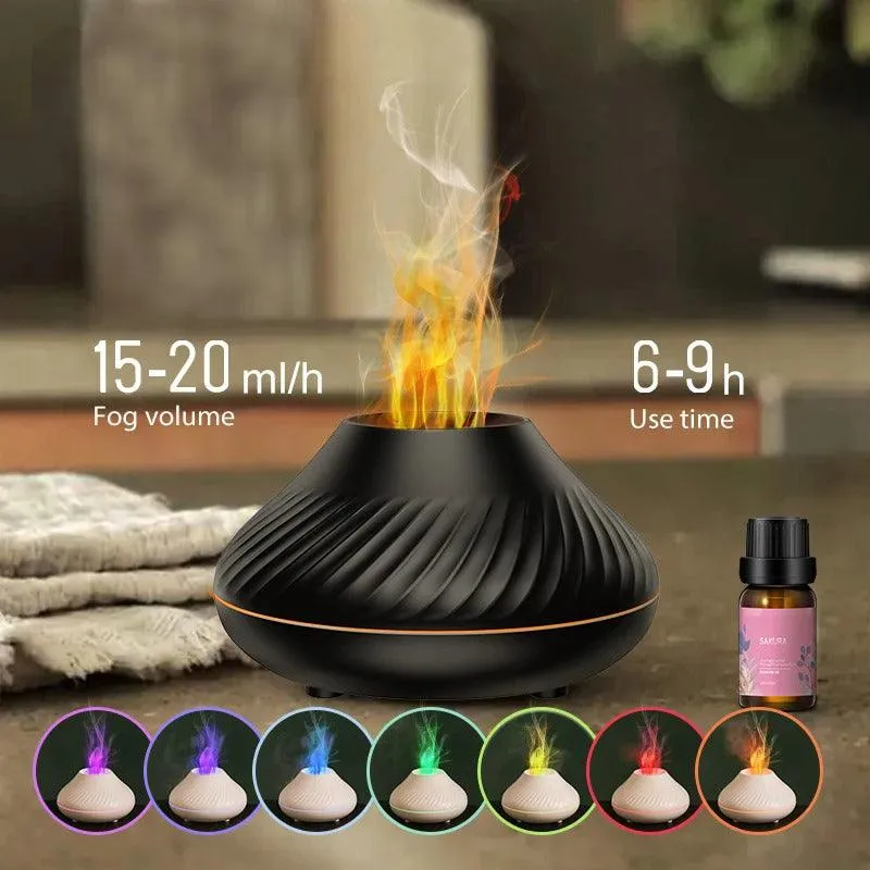 Volcanic Aroma Diffuser Essential Oil Lamp Portable with Color Flame