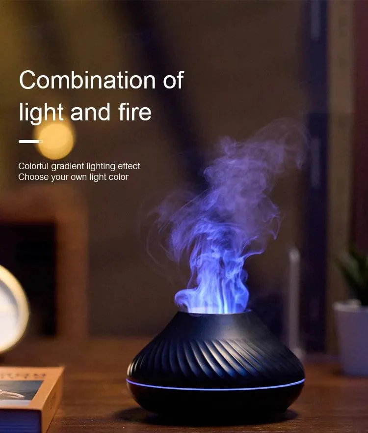 Volcanic Aroma Diffuser Essential Oil Lamp Portable with Color Flame