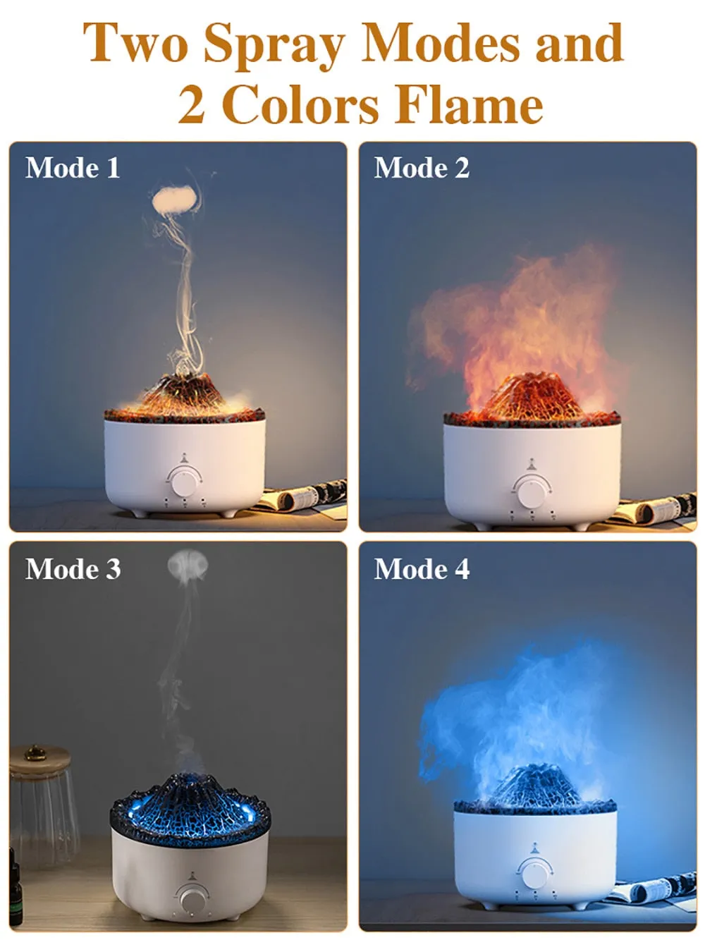 Volcano Humidifier Aroma Essential Oil Diffuser  Mist Maker