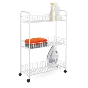 White 3-Tier Narrow Utility Storage Cart