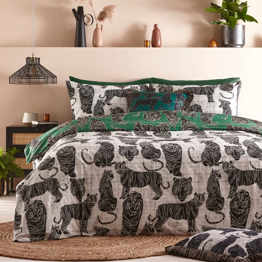 Wildcat Duvet Cover Set Jungle Green