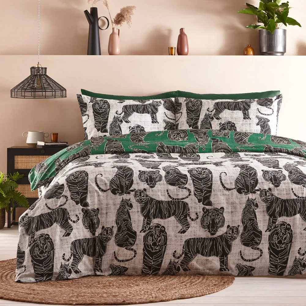 Wildcat Duvet Cover Set Jungle Green