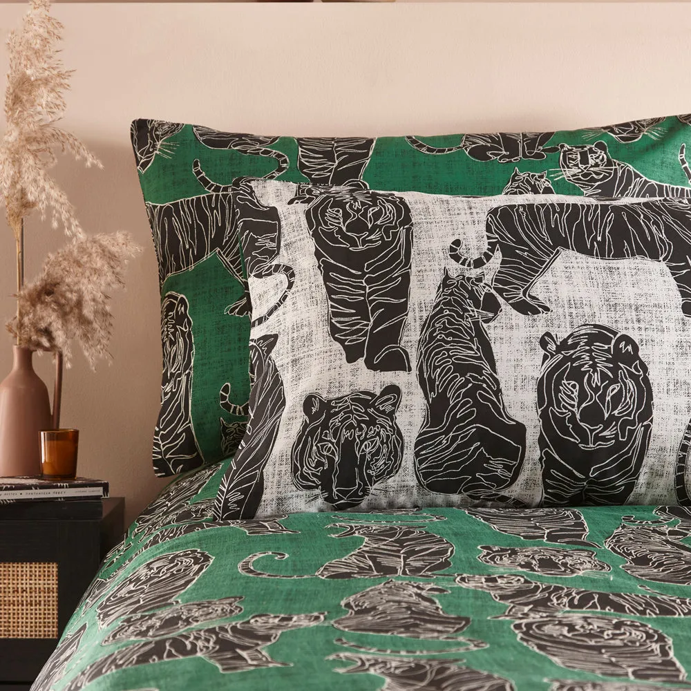 Wildcat Duvet Cover Set Jungle Green