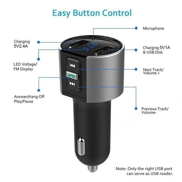 Wireless Car Mp3 FM Transmitter USB Charger