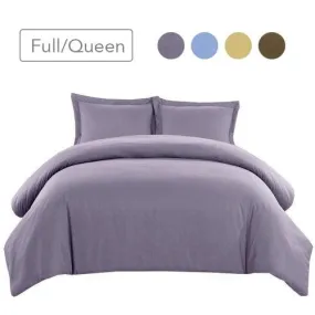 Wrinkle-Free Cotton Blend 600 Thread Count  Duvet Cover Set (Full/Queen)